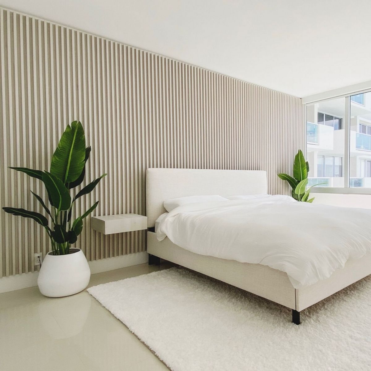 Natural Planter - Margo - White Bamboo Floor Planter