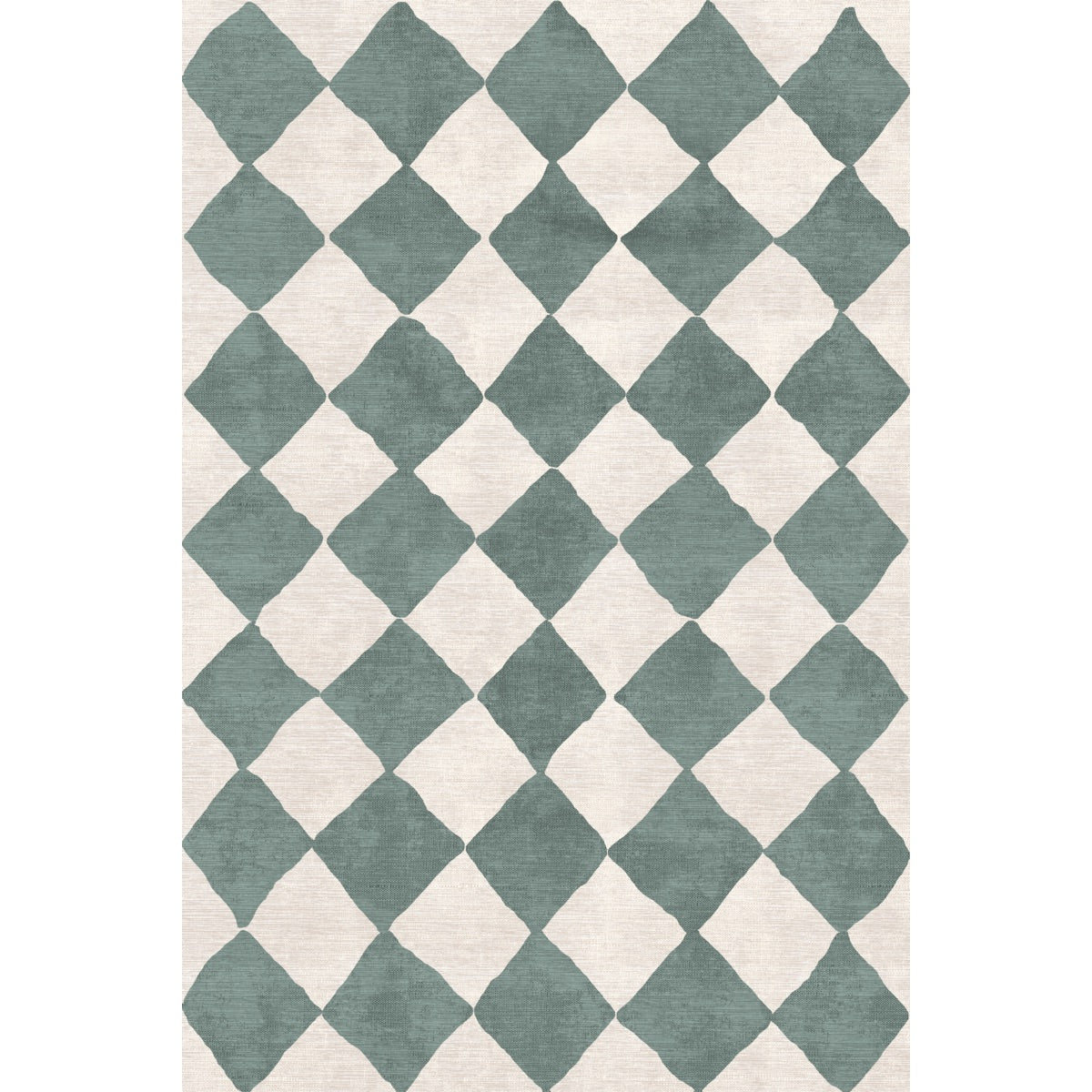 Trestres Checkered Slate Green & Ivory Rug