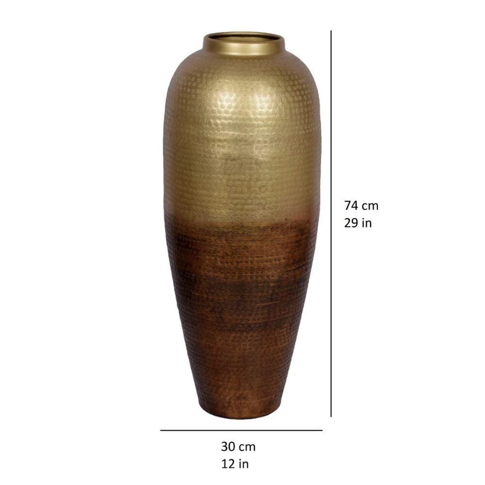 Selina Hand Hammered Brass Floor Vase