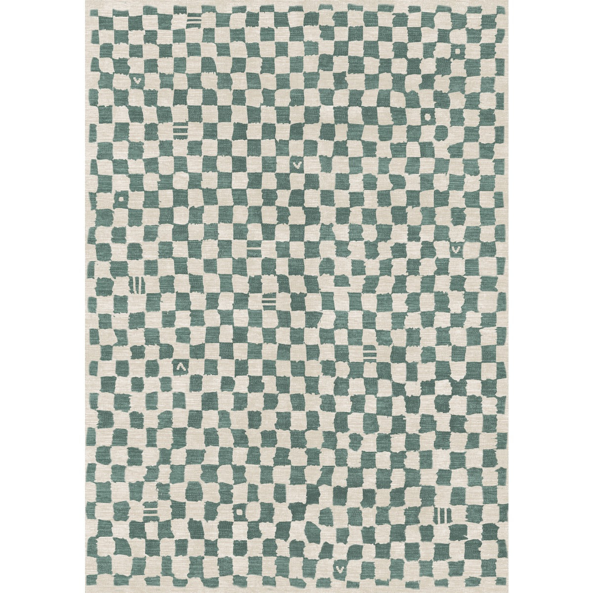 Metro Checkered Slate Green Rug