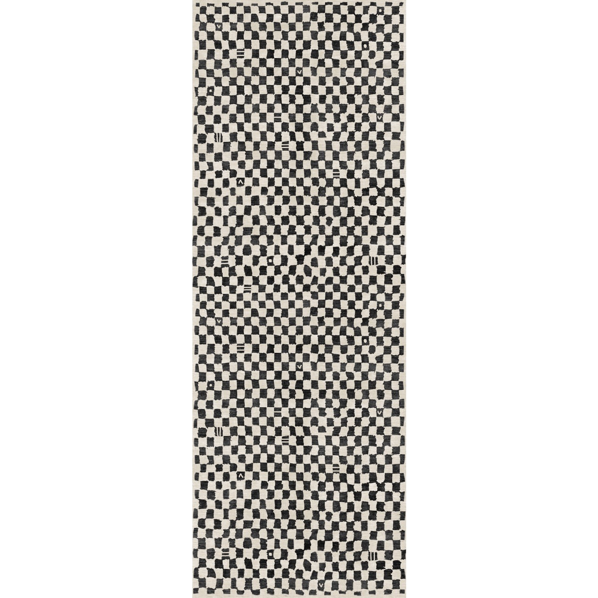 Metro Checkered Black & White Rug