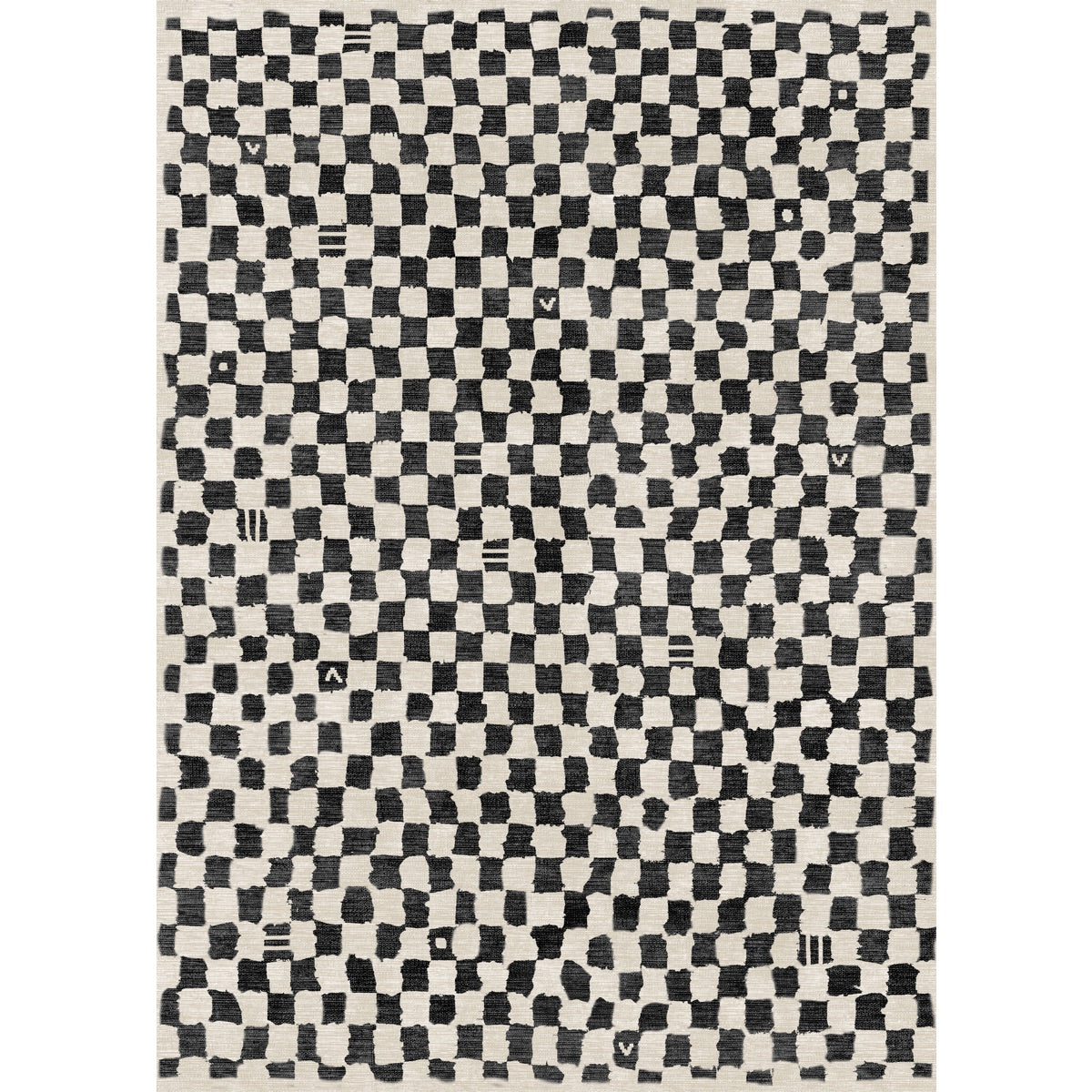 Metro Checkered Black & White Rug
