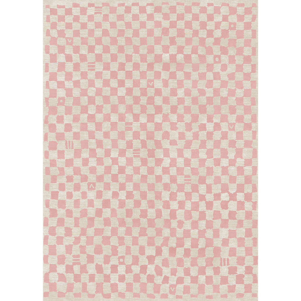 Metro Checkered Malibu Pink & White Rug