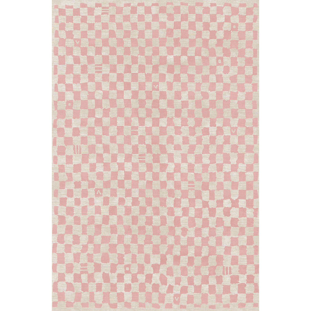 Metro Checkered Malibu Pink & White Rug