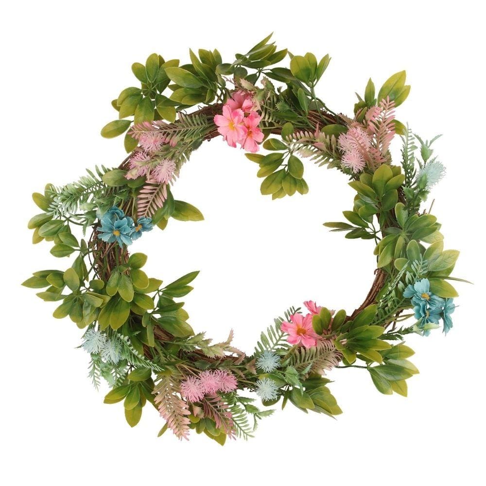 Pastel Artificial Floral Wreath 18.9''