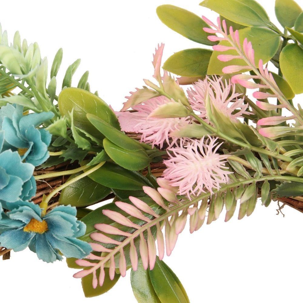 Pastel Artificial Floral Wreath 18.9''