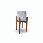 ROMA MID-CENTURY ROCK PLANTER WITH WOODEN STAND Brass Planter ArtiPlanto 