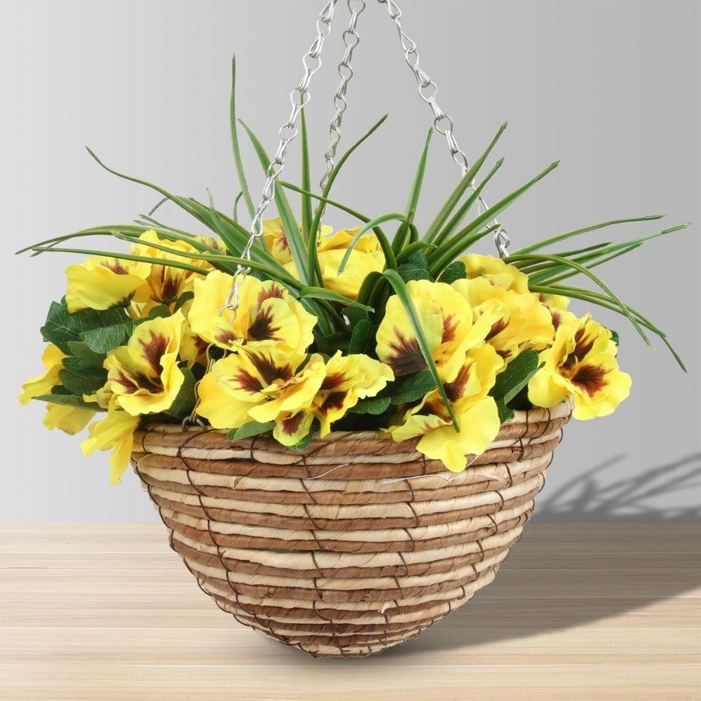 Grace Artificial Floral Arrangement In Hanging Basket