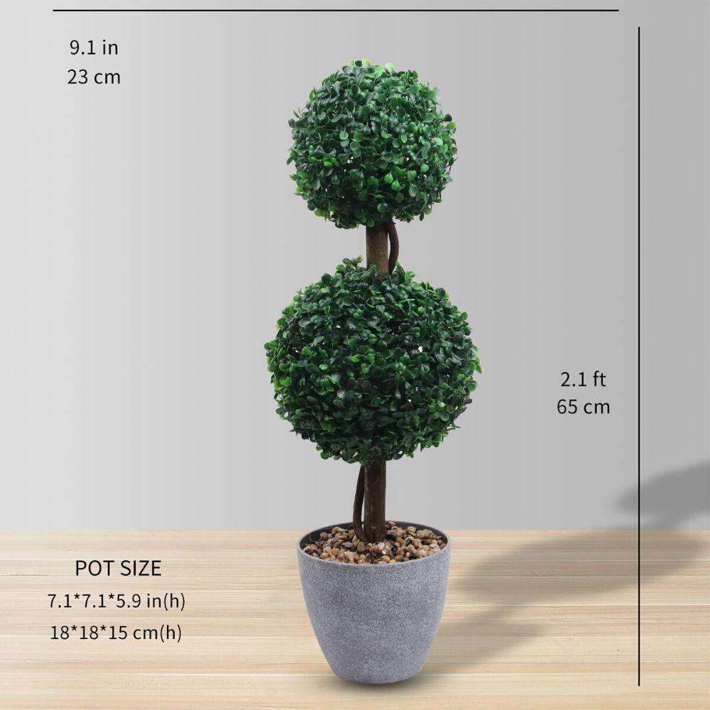 BRISTOL Faux Potted Boxwood Topiary Plant 26'' ArtiPlanto