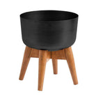 COYO - Brass Turned Wood Leg Planter Black (Multiple Sizes) ArtiPlanto