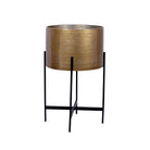 Chava - Brass Mid-Century Planter With Black Stand (Multiple Sizes) ArtiPlanto