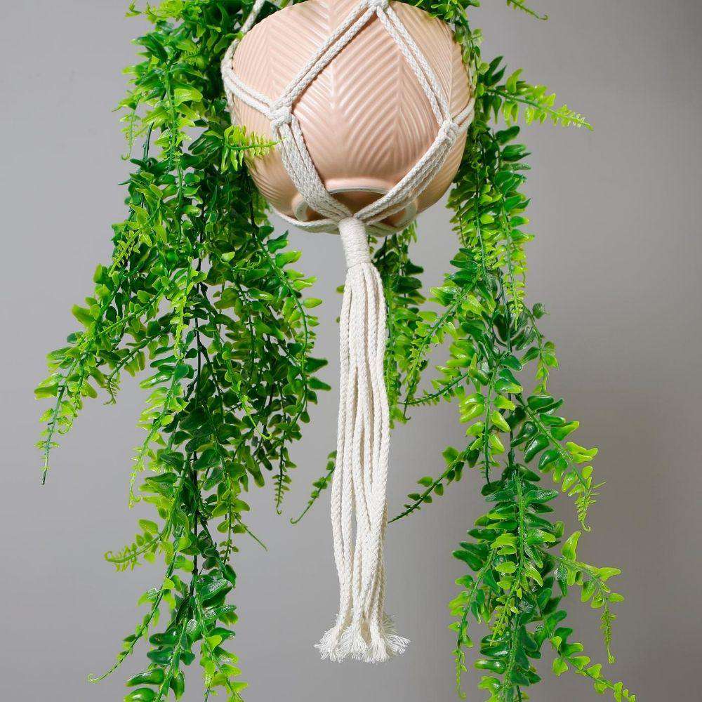 Franco Faux Potted Macrame Hanging Plant (3.8 Feet) ArtiPlanto