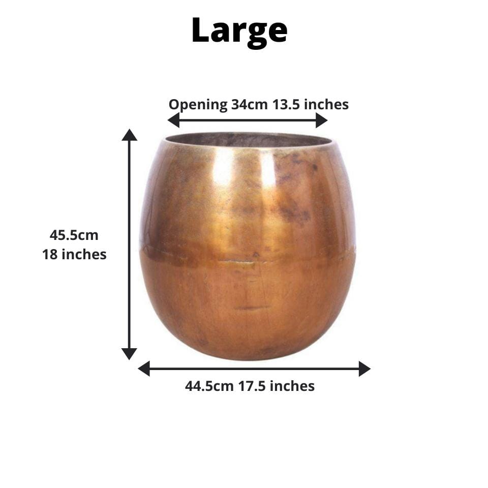 Gaby - Copper Brass Mid-Century Planter (Multiple Sizes)