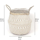ISAK - Seagrass Basket With White Decoration ArtiPlanto