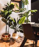 JAVI Artificial Spathiphyllum Leaf Potted Plant 51" ArtiPlanto