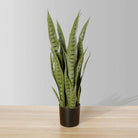 JOSE ARTIFICIAL SNAKE SANSEVIERIA DARK GREEN POTTED PLANT 26' ArtiPlanto