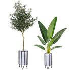 MATI - White Planter With Black Stand ArtiPlanto