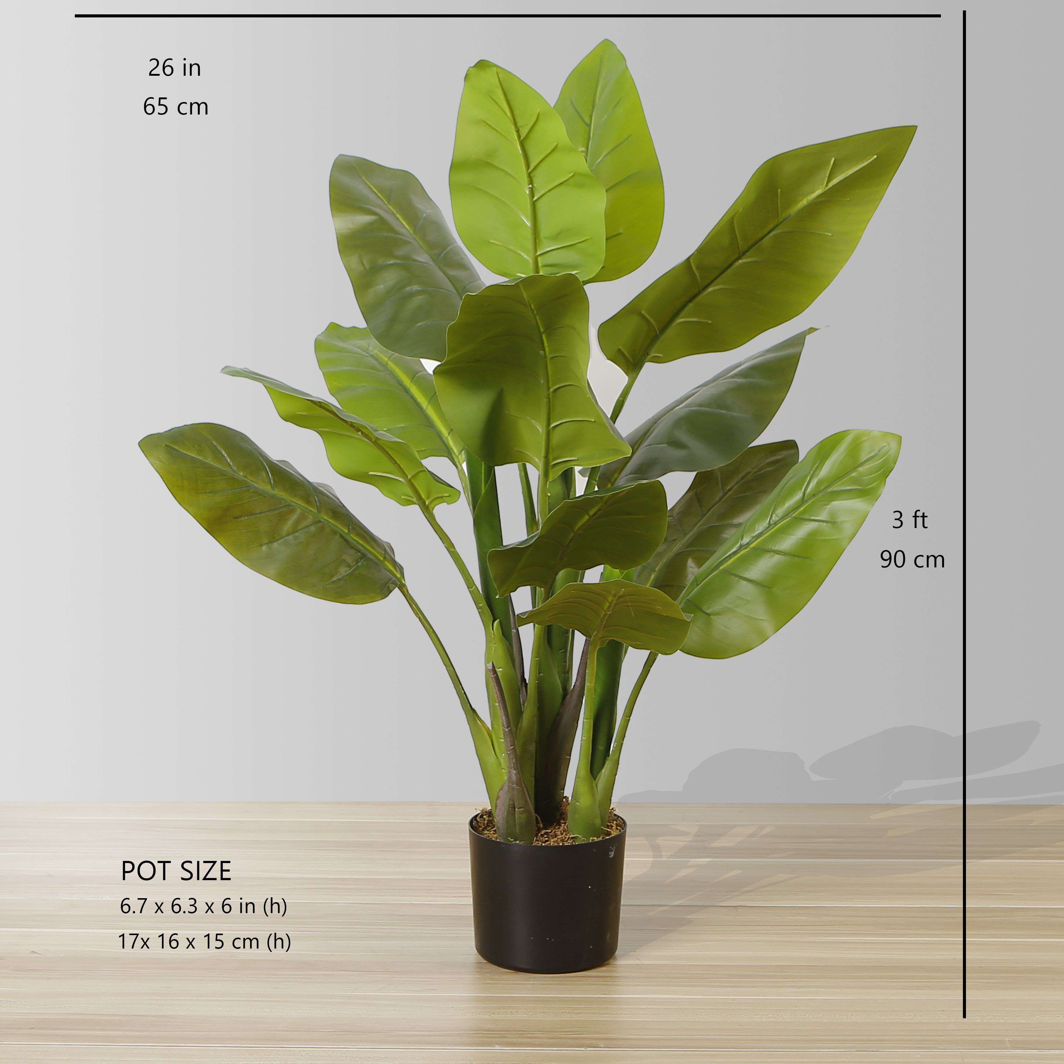 MIKI Artificial Spathiphyllum Leaf Potted Plant 3' ArtiPlanto