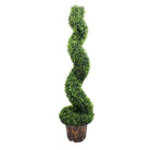 NORWICH Faux Potted Spiral Boxwood Topiary Plant 48'' ArtiPlanto