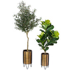 Neva - Brass Planter With Black Stand ArtiPlanto