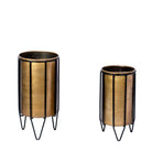 Neva - Brass Planter With Black Stand ArtiPlanto