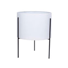 Noe - White Mid-Century Planter With Black Metal Stand ArtiPlanto