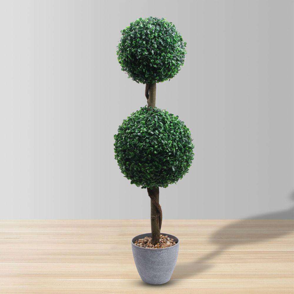 OXFORD Faux Potted Boxwood Topiary Plant 3' ArtiPlanto