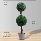 OXFORD Faux Potted Boxwood Topiary Plant 3' ArtiPlanto