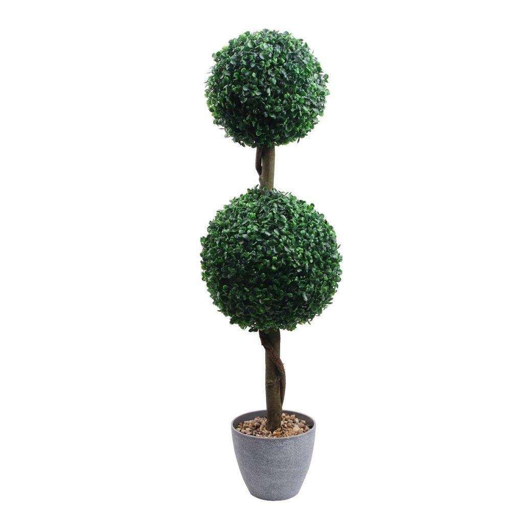 OXFORD Faux Potted Boxwood Topiary Plant 3' ArtiPlanto