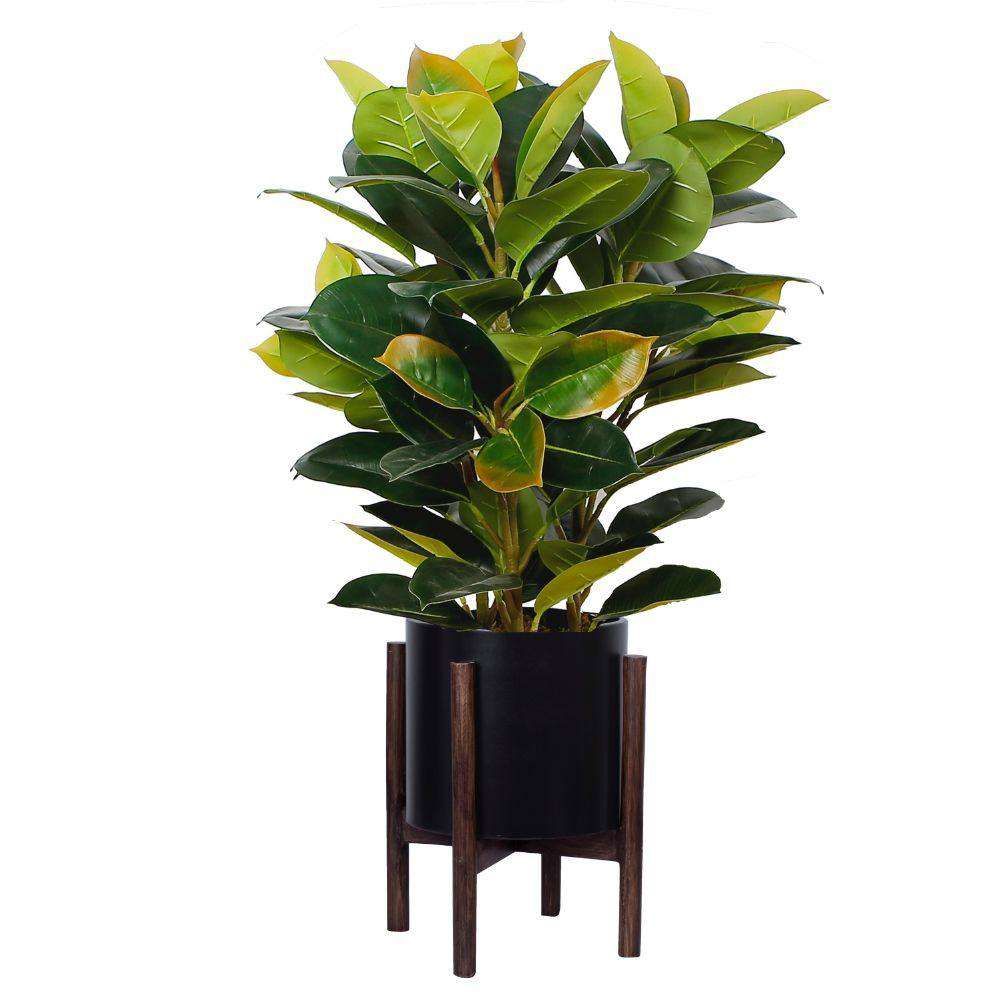 Rica - Mid-Century Modern Plant Stand With Black Planter (Multiple Sizes) ArtiPlanto