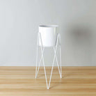 SHIRA WHITE PLANTER WITH HAIRPIN LEGS (61CM) ArtiPlanto