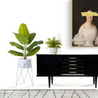 SHIRA WHITE PLANTER WITH HAIRPIN LEGS (61CM) ArtiPlanto