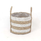 TOM - Seagrass Planter With White Stripes ArtiPlanto