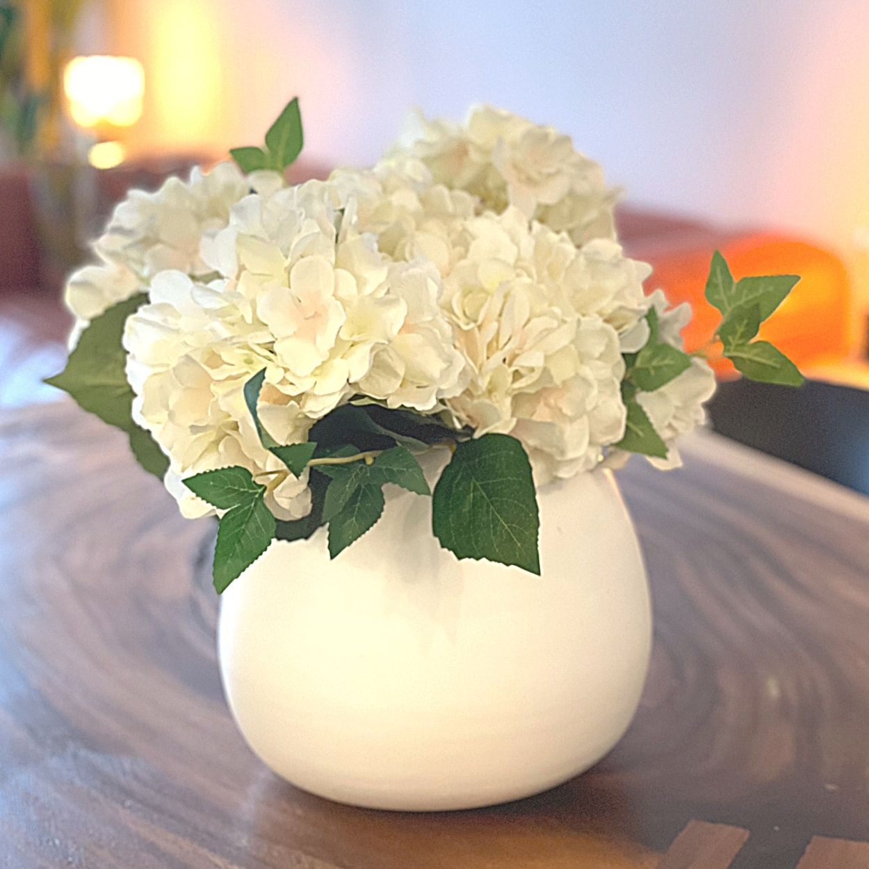 Ventura Artificial White Hydrangea Bouquet 18''X12'' (Set Of 6)