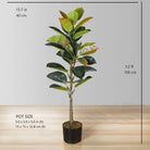 VERO Artificial Rubber Potted Plant 39'' ArtiPlanto