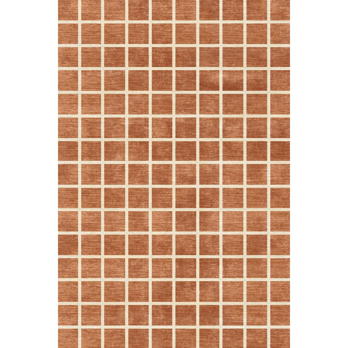 Caper Orange Natural Checkered Rug