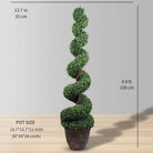 WELLS Faux Potted Spiral Boxwood Topiary Plant (Multiple Sizes) ArtiPlanto