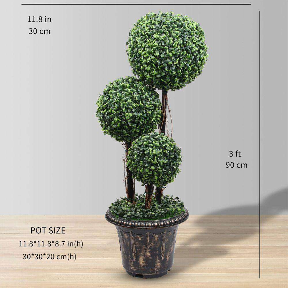 WHITBY Faux Potted Boxwood Topiary Plant (Multiple Sizes) ArtiPlanto