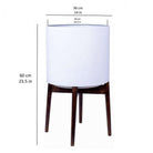 ZARITA -Mid-Century Modern Plant Stand With White Planter ArtiPlanto